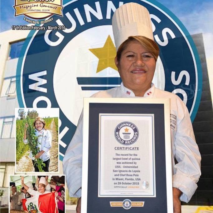 Retrato de Rosa Polo con uniforme de chef